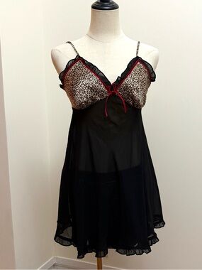 Leopard print mini slip dress size s